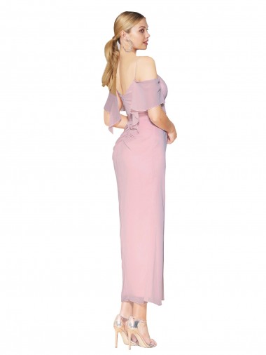 Mermaid Cold Shoulder Short Knee Length Chiffon Bridesmaid Dress / Formal Prom Dress Canada