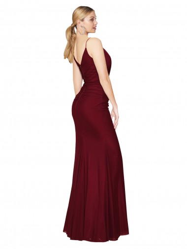 Floor Length High Neck Chiffon Bridesmaid Dress / Formal Prom Dress with Side Slit Canada