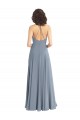 Slim A-Line Cowl Neck Long Chiffon Bridesmaid Dress with Side High Slit Canada