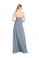 Spaghetti Straps V-Neckline Long Chiffon Bridesmaid Dress with High Slit Canada
