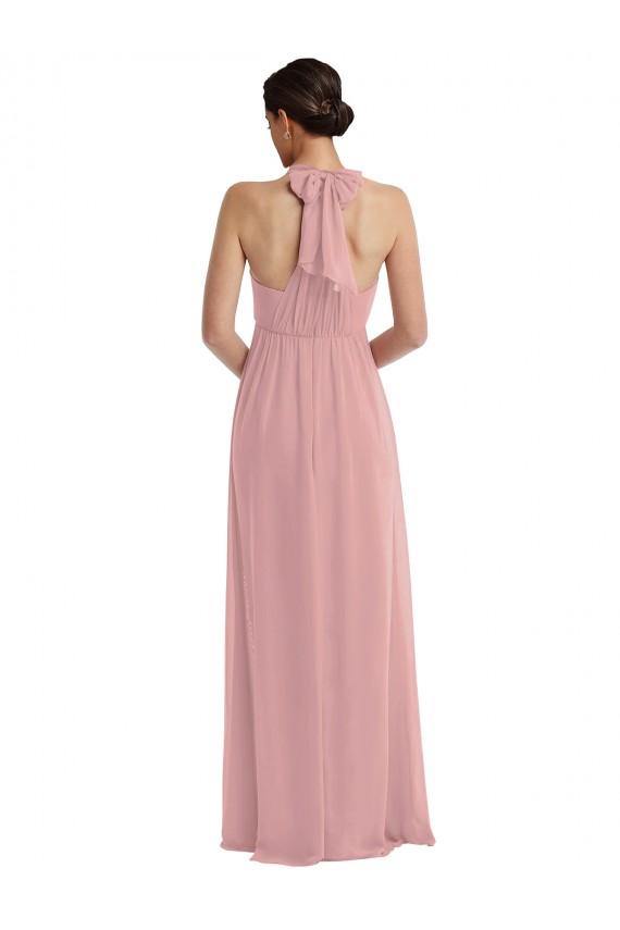 Empire Waist Long Halter Maxi Bridesmaid Dress Canada