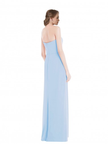 Strapless Sweetheart Maxi Bridesmaid Dress with Pleated Front Slit Canada