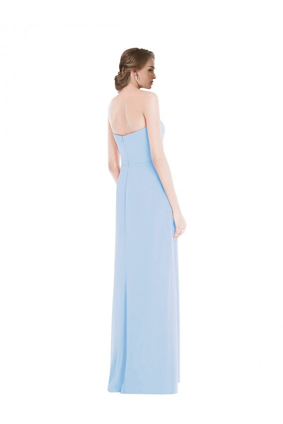 Strapless Sweetheart Maxi Bridesmaid Dress with Pleated Front Slit Canada