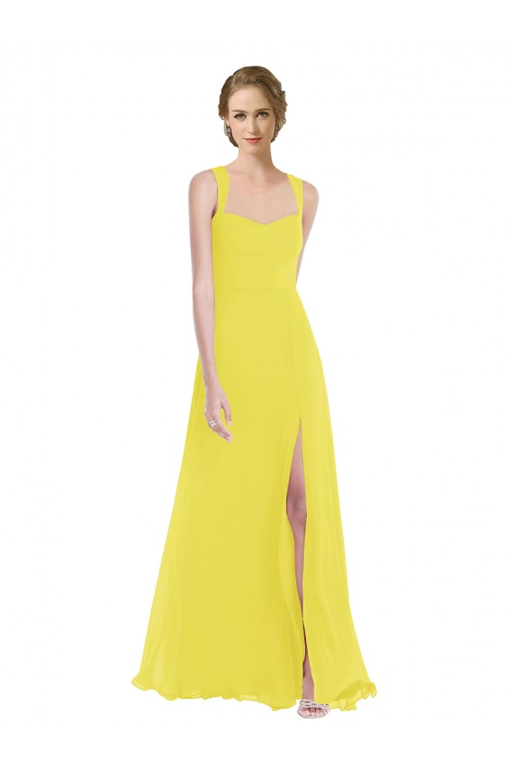 Wide Strap Sweetheart Maxi Bridesmaid Dress Canada