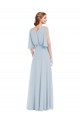 V-Neck Split Sleeves Blouson Bodice Maxi Bridesmaid Dress Canada