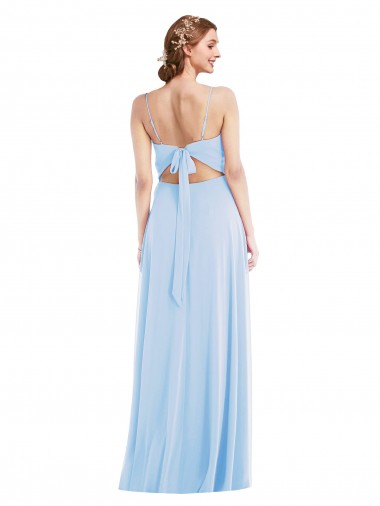 Tie Back Cutout Maxi Formal Bridesmaid Dress with Front Slit Canada