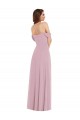 Off the Shoulder Draped Sleeve Maxi Bridesmaid Dress with Front Slit