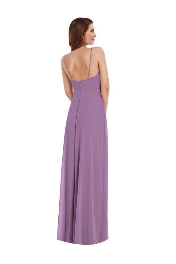 Wrap Bodice Maxi Bridesmaid Dress with Front Slit Canada