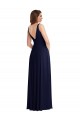 Deep V-Neck Chiffon Maxi Bridesmaid Dress with Front Slit Canada