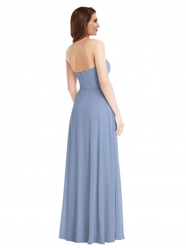 Strapless A-Line Maxi Bridesmaid Dress with Front Slit Canada