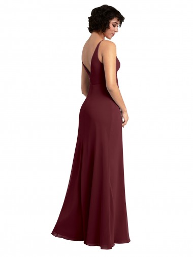 Notched Neckline Empire Waist Chiffon Slip Bridesmaid Dress Canada
