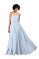V-Neck Blouson Waist Long Chiffon Bridesmaid Dress with Straps Canada