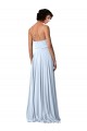 V-Neck Blouson Waist Long Chiffon Bridesmaid Dress with Straps Canada