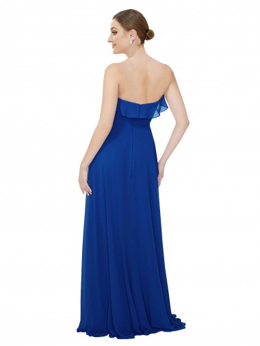 Ruffled Chiffon Strapless Bridesmaid Dress Canada
