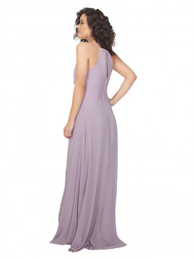 Halter Neck Bridesmaid Dress with Bow Canada