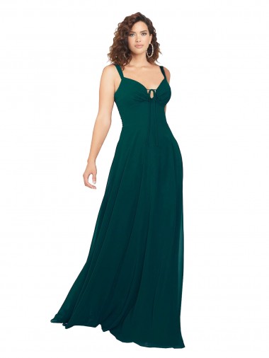 Shop Tied Bodice Sweetheart V-Neck Chiffon Bridesmaid Dress Canada