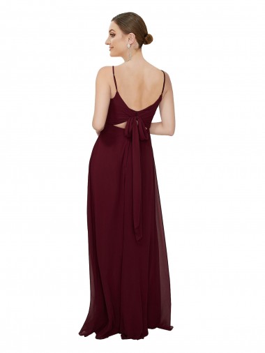 Scoop Neck Tied Keyhole Back Chiffon Bridesmaid Dress Canada