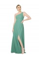 One Shoulder Asymmetric Chiffon Bridesmaid Dress with Pockets Canada