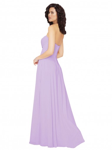 Draped Sweetheart Long Chiffon Bridesmaid Dress with Front Slit Canada