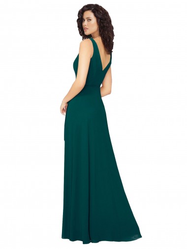 V-Neck Chiffon Bridesmaid Dress with Front Skirt Slit Canada