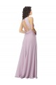 High-Halter Chiffon Bridesmaid Dress with Keyhole Cowl Back Canada