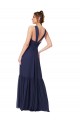 Floor Length Deep V-Neck Ruched Chiffon Long Bridesmaid Dress Canada