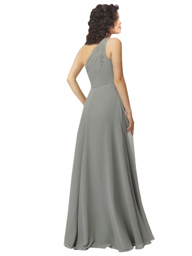 Embroidered One Shoulder Chiffon Bridesmaid Dress Canada