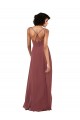 Simple V-Neckline Chiffon Formal Bridesmaid Dress with Pleated Skirt Canada