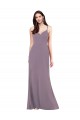Simple Floor-Length Chiffon Formal Bridesmaid Dress with Criss-Cross Back Canada