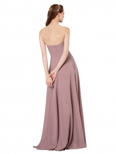 Strapless Chiffon Bridesmaid Dress with Notched Neckline Canada