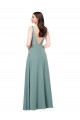 Long Chiffon Formal Bridesmaid Dress with Open Back Canada