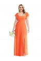 Flutter Sleeves Scoop Open Back Chiffon Maxi Bridesmaid Dress Canada