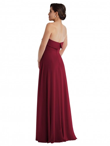 Cuffed Strapless Maxi Formal Bridesmaid Dress with Front Slit Canada
