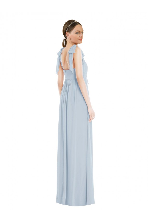 Tie Shoulder Empire Waist Maxi Bridesmaid Dress Canada