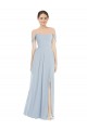 Off the Shoulder Basque Neck Maxi Bridesmaid Dress with Flounce Sleeves Canada