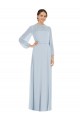 Strapless Chiffon Maxi Formal Bridesmaid Dress with Puff Sleeve Blouson Overlay Canada
