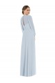 Strapless Chiffon Maxi Formal Bridesmaid Dress with Puff Sleeve Blouson Overlay Canada