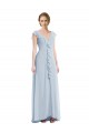 Ruffle Trimmed V Back Chiffon Maxi Bridesmaid Dress Canada