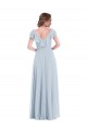 Ruffle Trimmed V Back Chiffon Maxi Bridesmaid Dress Canada