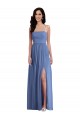 Slim Spaghetti Straps Chiffon Bridesmaid Dress with Front Slit Canada