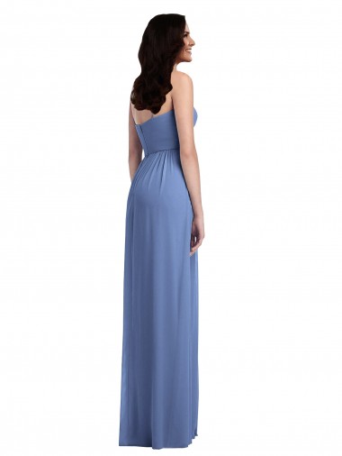 Slim Spaghetti Straps Chiffon Bridesmaid Dress with Front Slit Canada