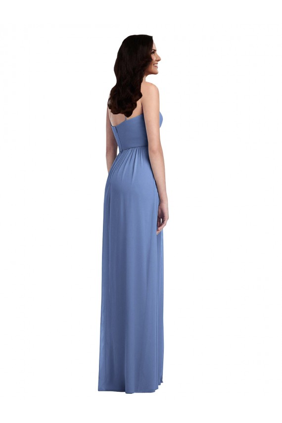 Slim Spaghetti Straps Chiffon Bridesmaid Dress with Front Slit Canada