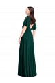 Backless Floor Length Split Sleeves Maxi Bridesmaid Dress