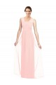 V-Neck Full Length Chiffon Bridesmaid Dress Canada