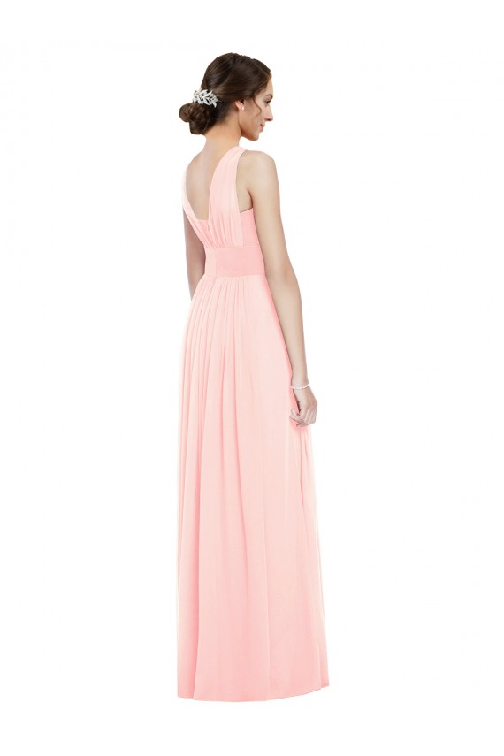 V-Neck Full Length Chiffon Bridesmaid Dress Canada