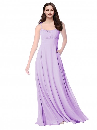 Shop Chiffon A-Line Chiffon Bridesmaids Dress with Ruched Bodice Canada