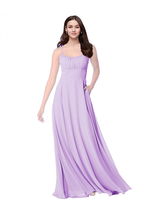 Chiffon A-Line Chiffon Bridesmaids Dress with Ruched Bodice