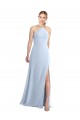 Halter Neck Long Chiffon Bridesmaid Dress with Strappy Back and Daring Side Slit Canada