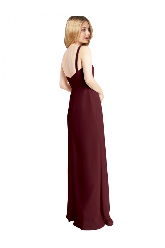 Square Neckline Soft A-Line Chiffon Bridesmaid Dress with Side Slit Canada