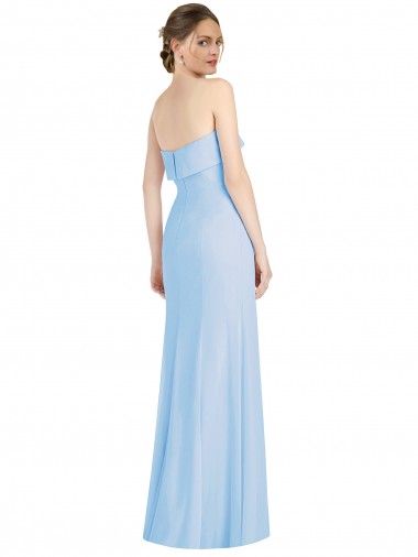 Strapless Trumpet Chiffon Formal Bridesmaid Dress with Thigh high Slit Canada